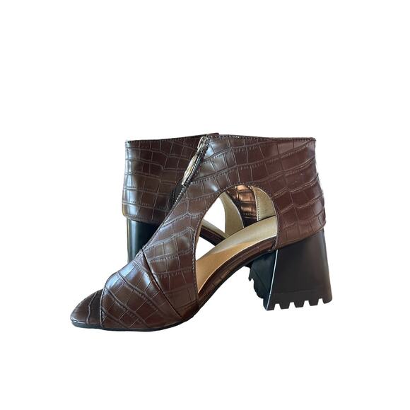 Women’s Chunky Heel Zip Up Front Block Heel Sandals Size 39 - Picture 3 of 8